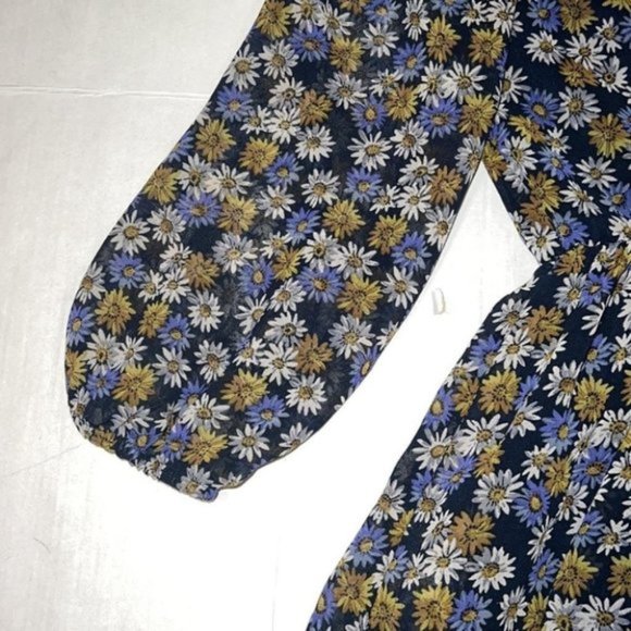 ZARA Blue Floral Print Mini Chiffon Dress Size Small - Picture 6 of 10